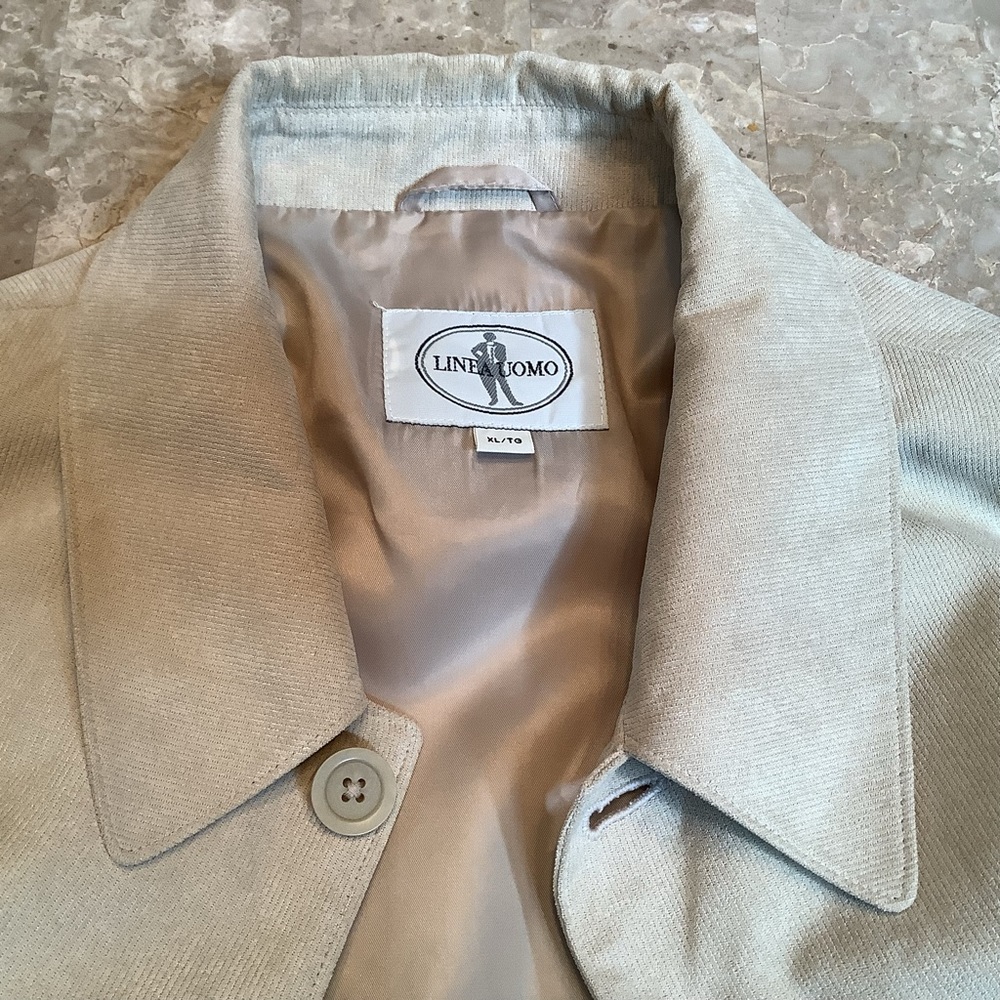 Linea Uomo button down shirt jacket, beige, 2 exterior pockets, 3 interior, XL - Picture 14 of 16